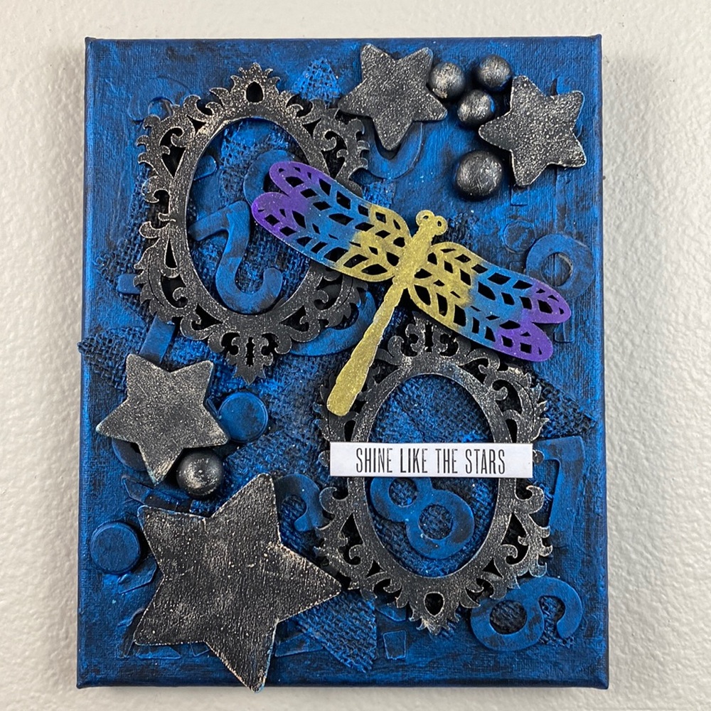 Handmade mixed media acrylic painting.